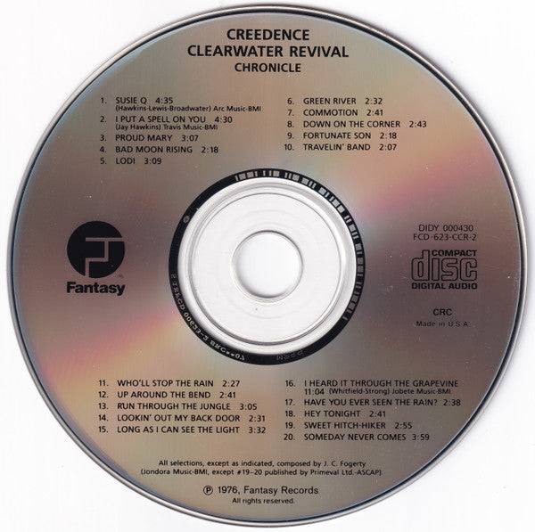 Creedence Clearwater Revival Featuring John Fogerty : Chronicle (The 20 Greatest Hits) (CD, Comp, Club, RE, CRC)