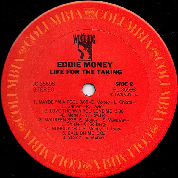 Eddie Money : Life For The Taking (LP, Album, Ter)