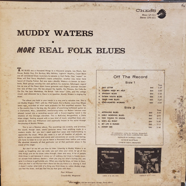 Muddy Waters : More Real Folk Blues (LP, Album, Mono)