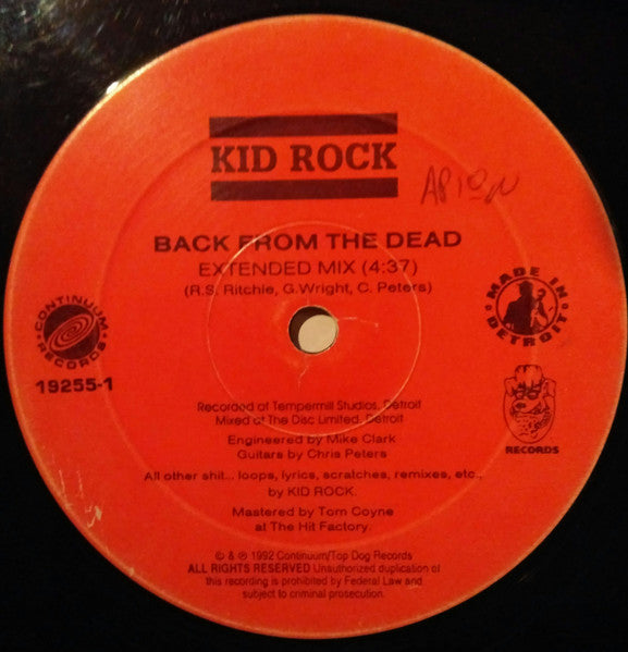 Kid Rock : Back From The Dead (12", Single)