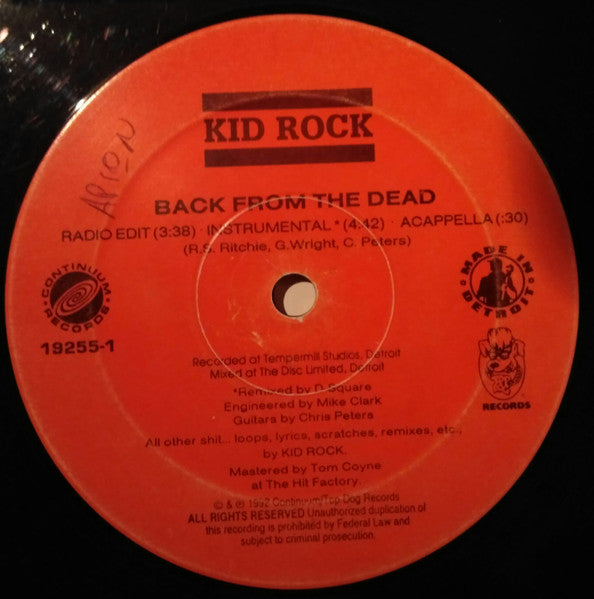 Kid Rock : Back From The Dead (12", Single)