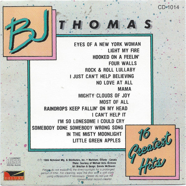 B.J. Thomas : 16 Greatest Hits (CD, Comp)