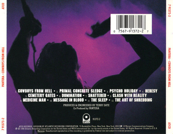 Pantera : Cowboys From Hell (CD, Album, RP)