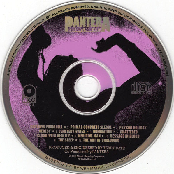Pantera : Cowboys From Hell (CD, Album, RP)