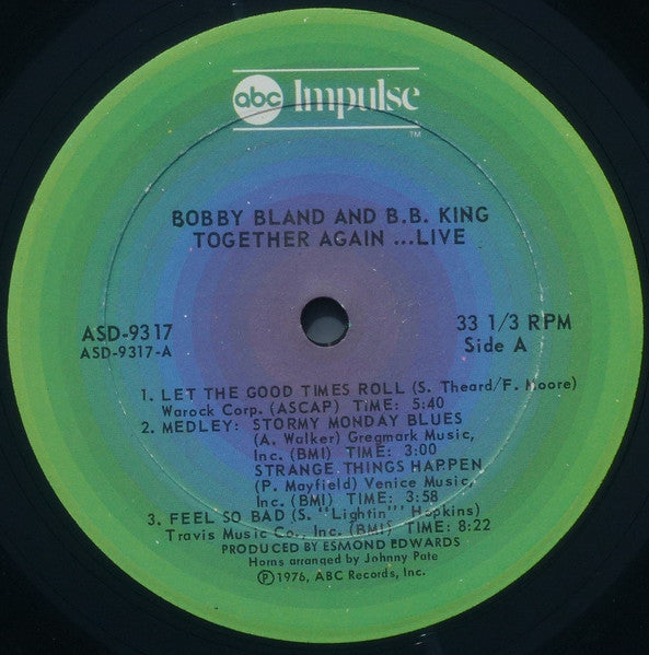 Bobby Bland & B.B. King : Together Again...Live (LP, Album)