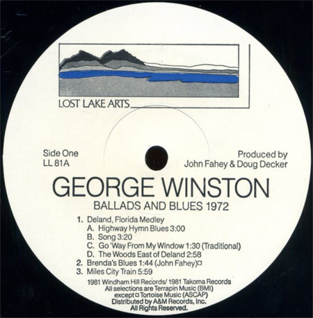George Winston : Ballads And Blues 1972 (LP, Album, RE)