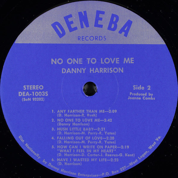 Danny Harrison (5) : No One To Love Me (LP)