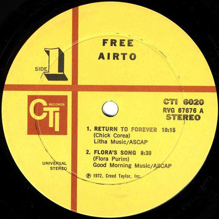 Airto Moreira : Free (LP, Album, Gat)
