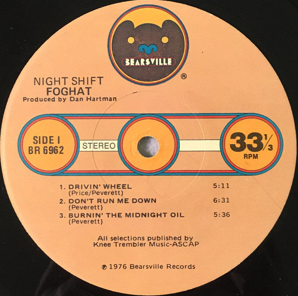 Foghat : Night Shift (LP, Album, Jac)