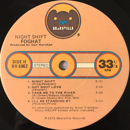 Foghat : Night Shift (LP, Album, Jac)