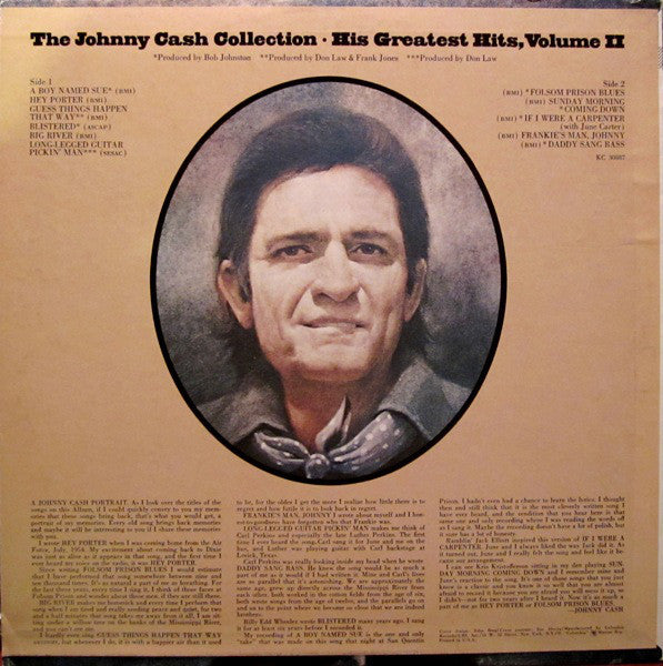 Johnny Cash : The Johnny Cash Collection • His Greatest Hits, Volume II (LP, Comp, Ter)