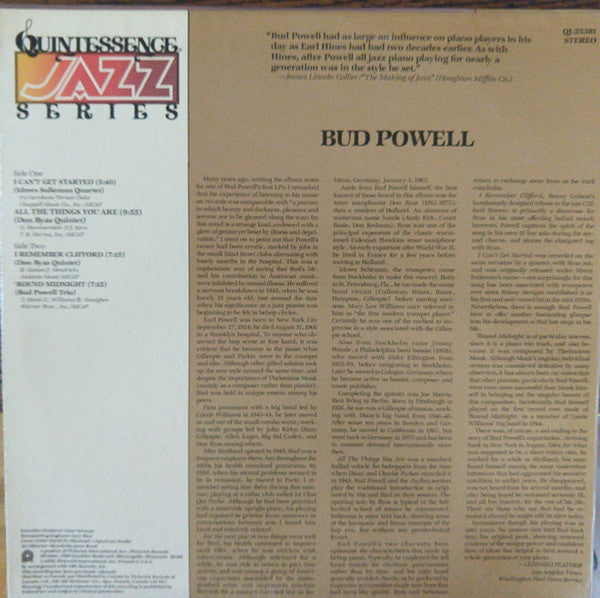 Bud Powell : Bud Powell (LP, Comp, RE)
