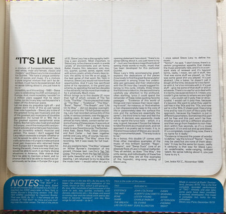 Steve Lacy Five : The Way (Box + 2xLP, Album, RE)