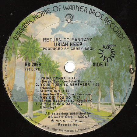 Uriah Heep : Return To Fantasy (LP, Album, Ter)