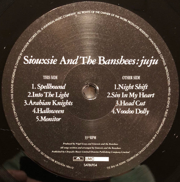 Siouxsie & The Banshees : Juju (LP, Album, RE, RM, 180)