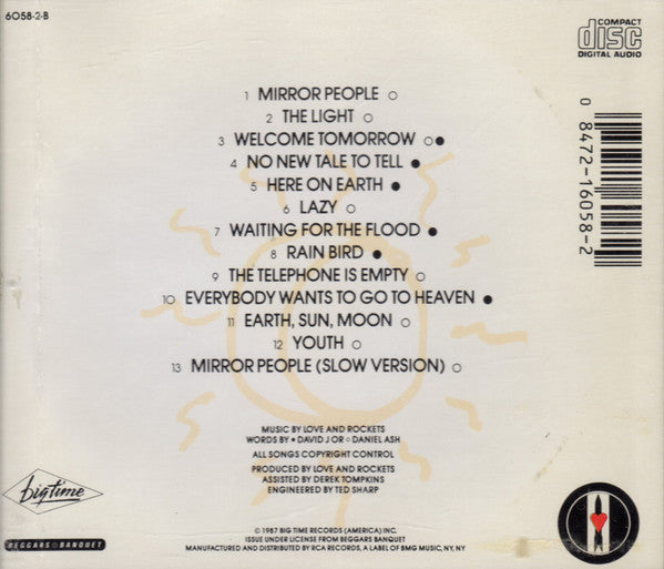 Love And Rockets : Earth • Sun • Moon (CD, Album, RE)