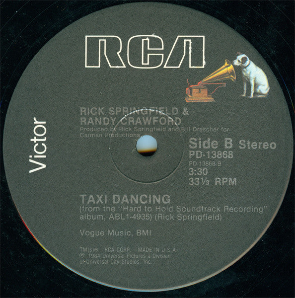 Rick Springfield : Bop 'Til You Drop / Taxi Dancing (12")