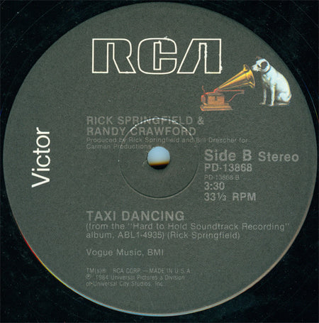 Rick Springfield : Bop 'Til You Drop / Taxi Dancing (12")