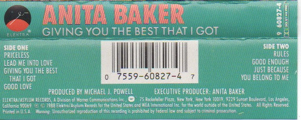 Anita Baker : Giving You The Best That I Got (Cass, Album, SR )
