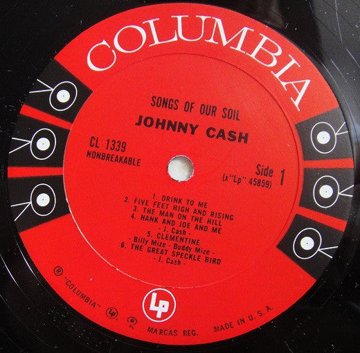 Johnny Cash : Songs Of Our Soil (LP, Album, Mono)