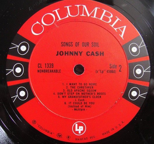 Johnny Cash : Songs Of Our Soil (LP, Album, Mono)
