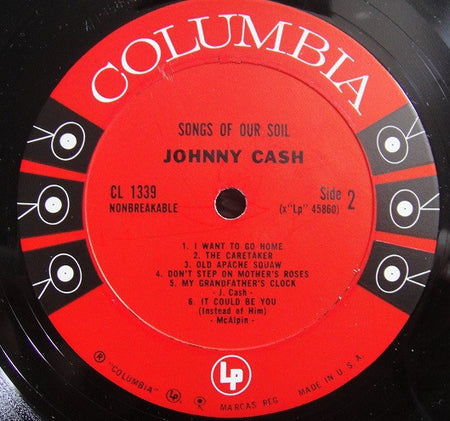 Johnny Cash : Songs Of Our Soil (LP, Album, Mono)