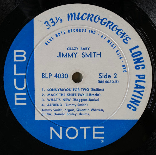 The Incredible Jimmy Smith* : Crazy! Baby (LP, Album, Mono)