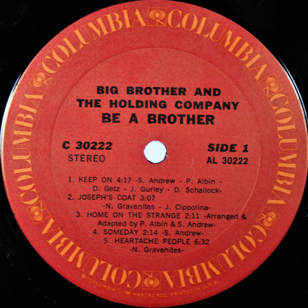 Big Brother And The Holding Co.* : Be A Brother (LP, Album, Ter)