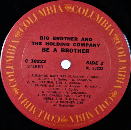 Big Brother And The Holding Co.* : Be A Brother (LP, Album, Ter)