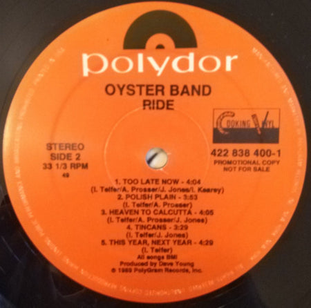 Oyster Band* : Ride (LP, Album, Promo)
