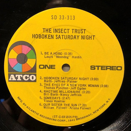 The Insect Trust : Hoboken Saturday Night (LP, Album, PR )