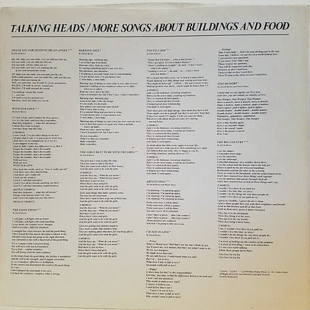Talking Heads : More Songs About Buildings And Food (LP, Album, Jac)