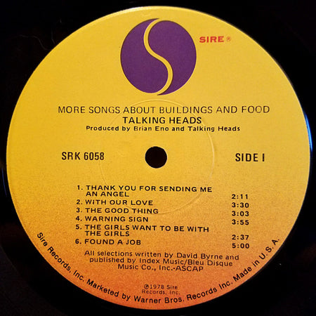Talking Heads : More Songs About Buildings And Food (LP, Album, Jac)