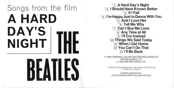 The Beatles : A Hard Day's Night (CD, Album, Mono, RE, Cap)