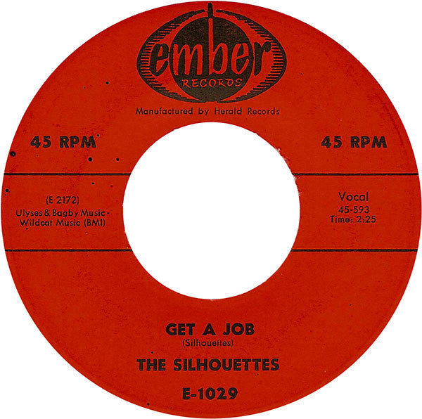 The Silhouettes : Get A Job / I Am Lonely (7", Single)