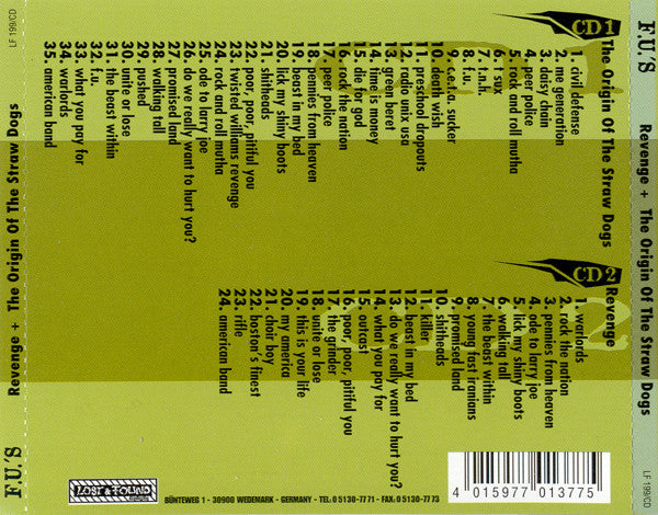 F.U.'s* : The Origin Of The Straw Dogs / Revenge (2xCD, Comp)