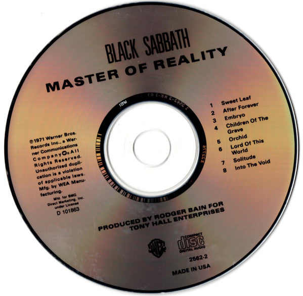 Black Sabbath : Master Of Reality (CD, Album, Club, RE)