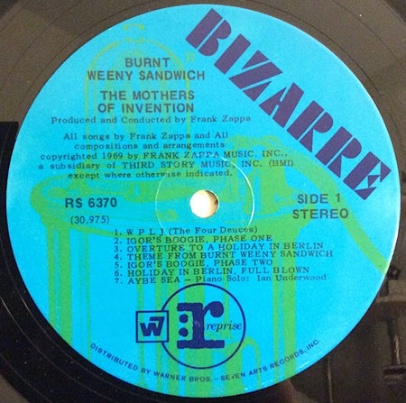 The Mothers Of Invention* : Burnt Weeny Sandwich (LP, Album, Ind)