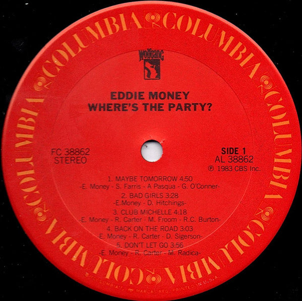 Eddie Money : Where's The Party? (LP, Album, Car)
