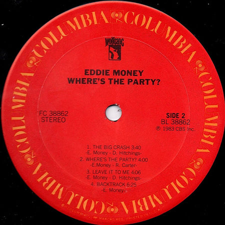 Eddie Money : Where's The Party? (LP, Album, Car)