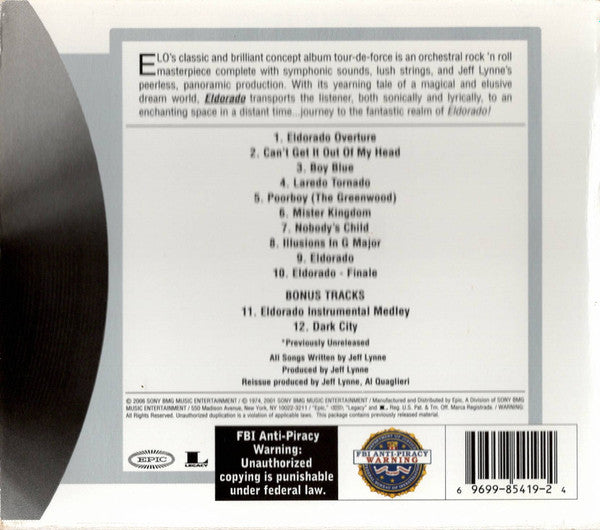 Electric Light Orchestra : Eldorado - A Symphony By The Electric Light Orchestra (CD, Album, RE, RM)