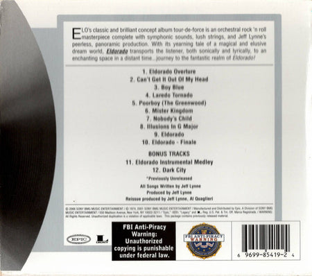 Electric Light Orchestra : Eldorado - A Symphony By The Electric Light Orchestra (CD, Album, RE, RM)