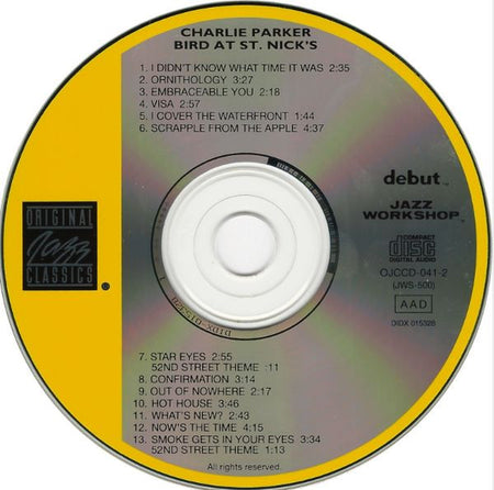 Charlie Parker : Bird At St. Nick's (CD, Album, RE, RM)