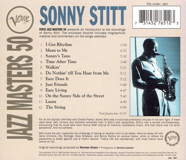 Sonny Stitt : Verve Jazz Masters 50 (CD, Comp)