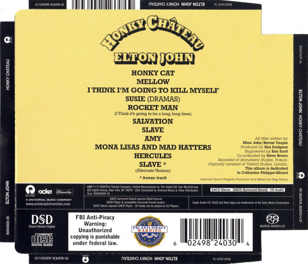 Elton John : Honky Château (SACD, Hybrid, Multichannel, Album, RE, RM)