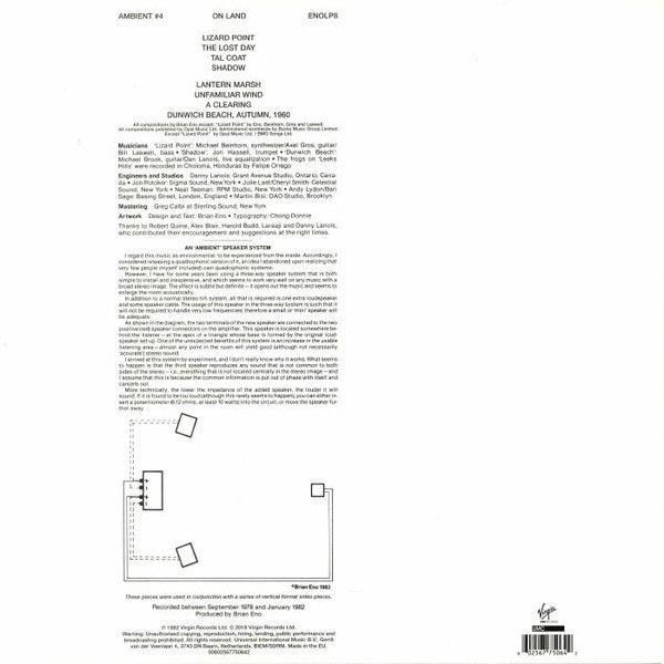 Brian Eno : Ambient 4 (On Land) (LP, Album, RE, RM, RP, 180)