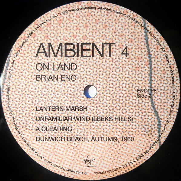Brian Eno : Ambient 4 (On Land) (LP, Album, RE, RM, RP, 180)