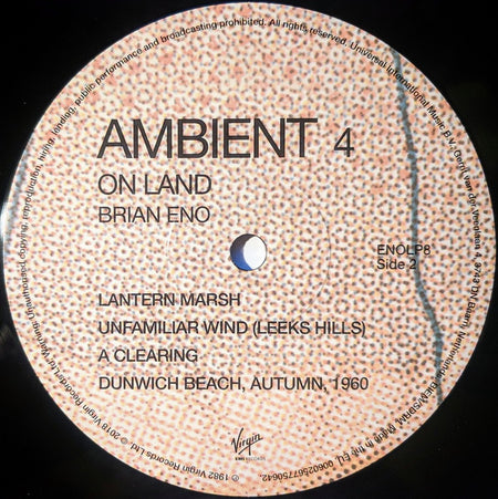 Brian Eno : Ambient 4 (On Land) (LP, Album, RE, RM, RP, 180)