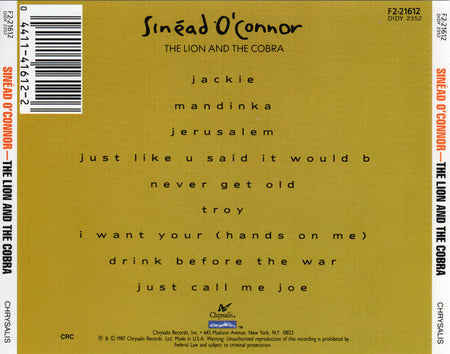 Sinéad O'Connor : The Lion And The Cobra (CD, Album, Club)