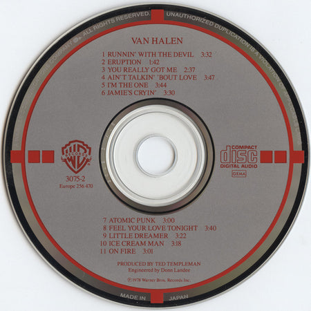 Van Halen : Van Halen (CD, Album, RE, Tar)